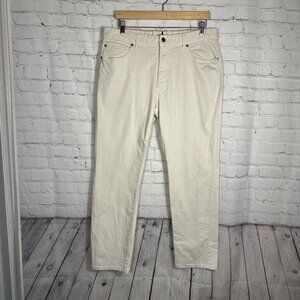 Johnnie-O Pants Mens 35x30 Stone Sawyer Flat Front Chino Classic Khaki JMPA1330